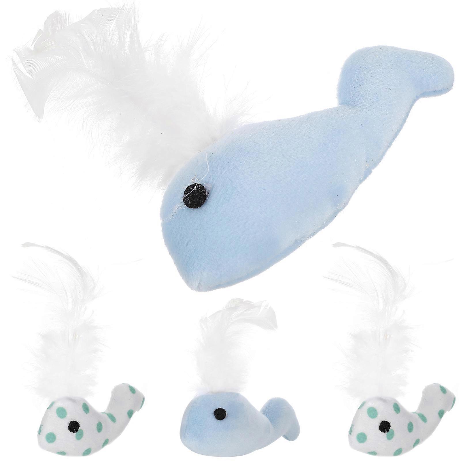 Kitten Toys Cat Plush Whale Interactive Toys 12Pcs for Pet Activity