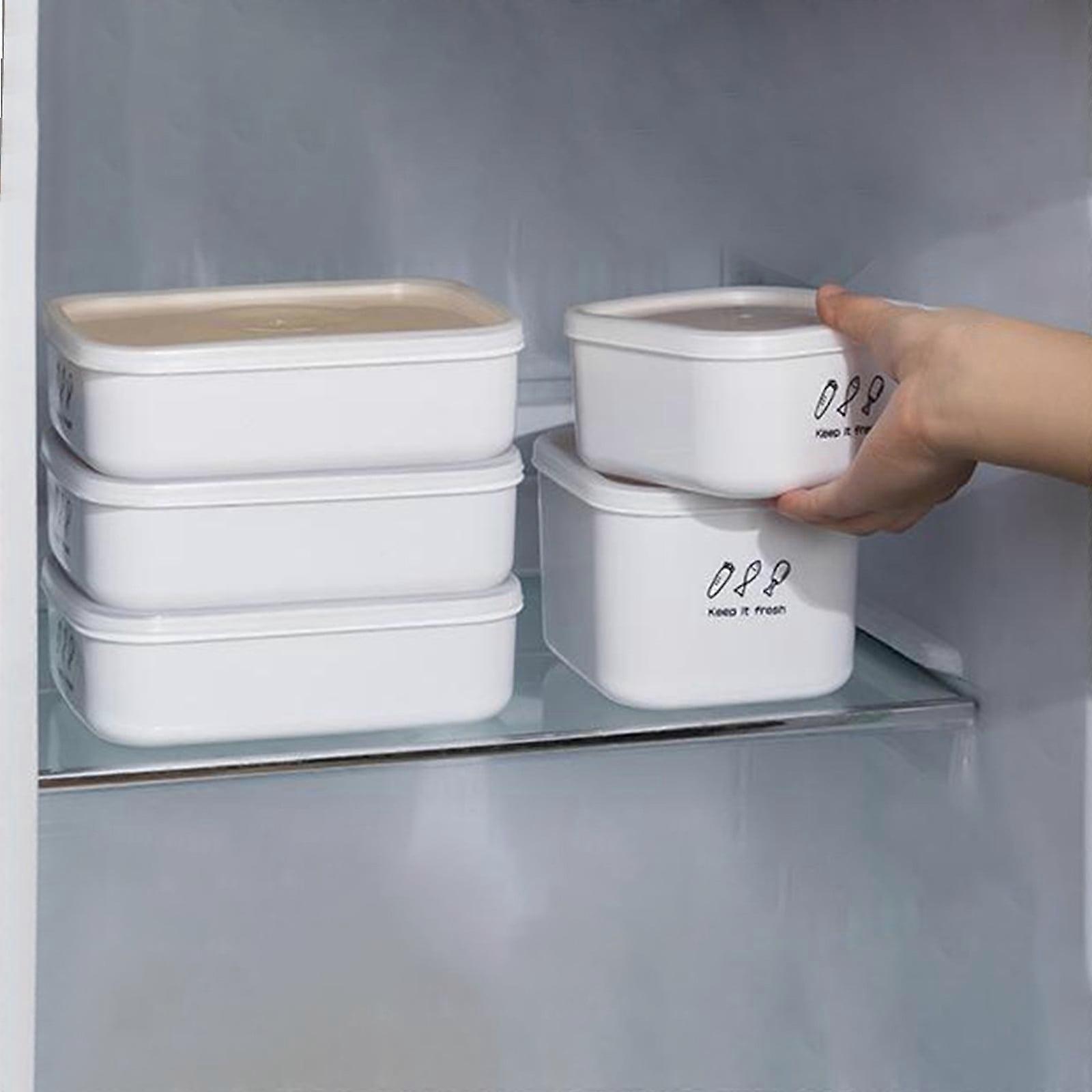 RFUGUG Stackable White Plastic Lunch Boxes, 700ml/900ml, BPA-Free, Microwave & Fridge Safe, Multi-Purpose Storage Containers
