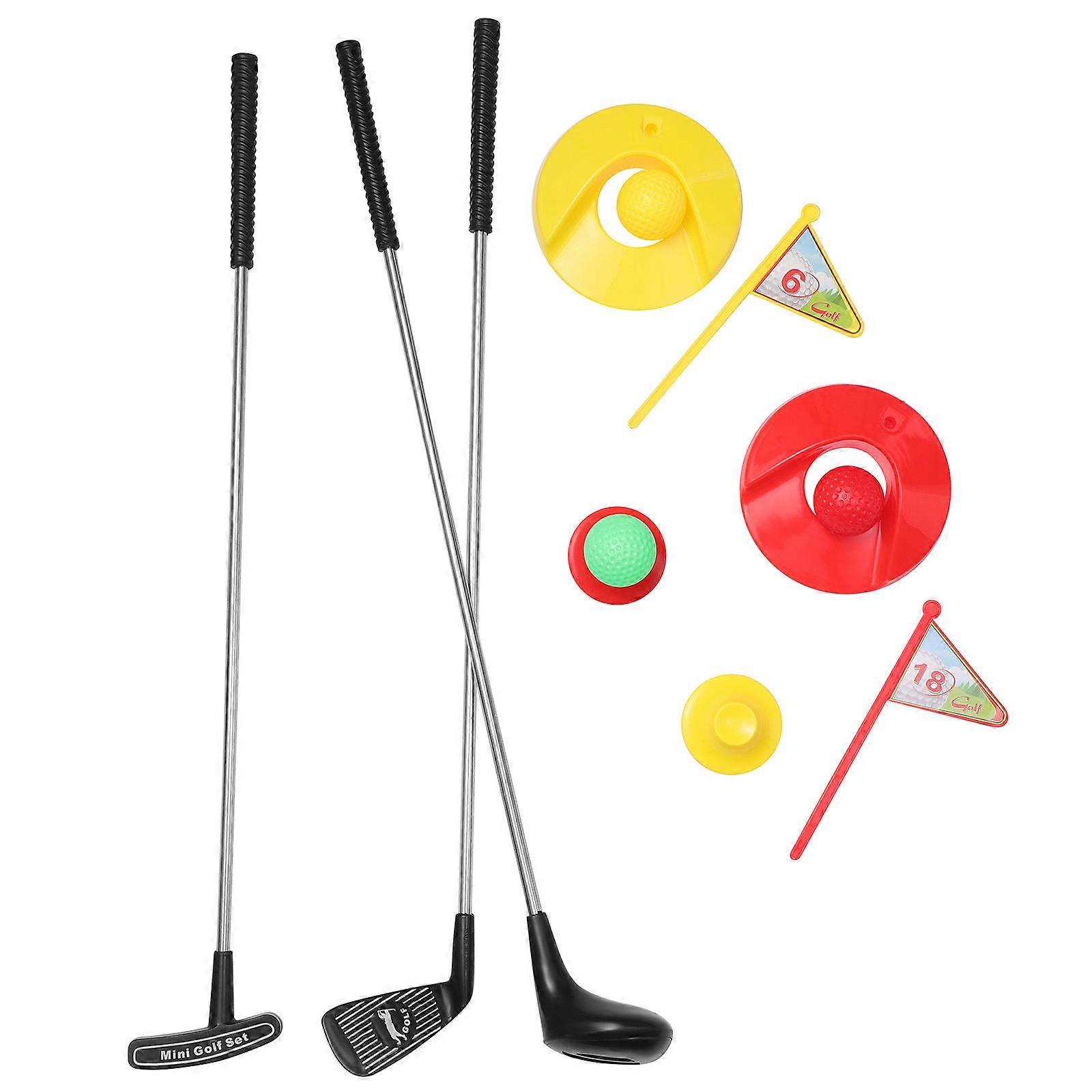 Toyvian Kids Toy Set for Kids Playing 2Pcs with Clubs Flags and Practice Holes