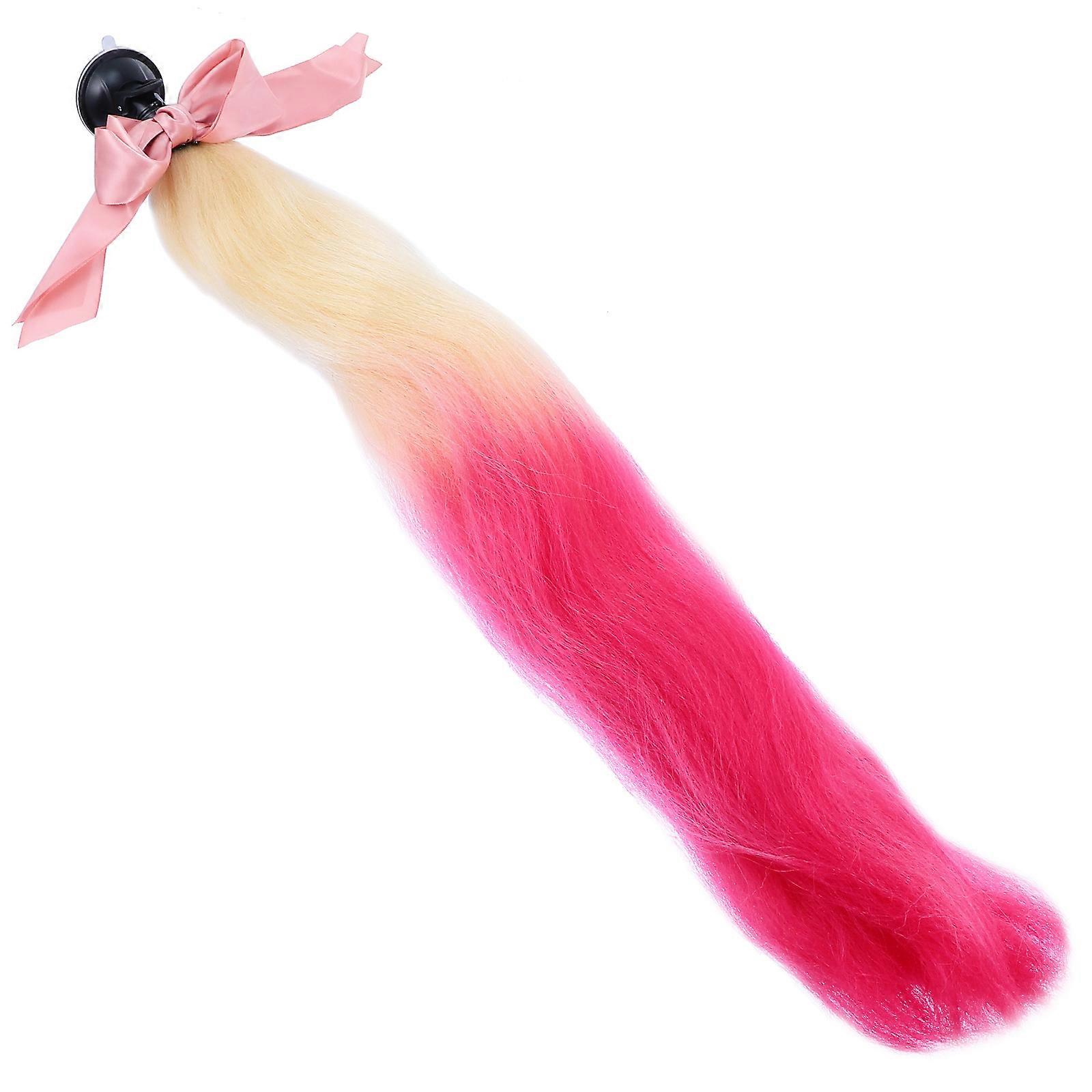 Braids Motorcycle Wigs for Daily Use and Riding Multi Material with Suction Cup Installation 1Pcs