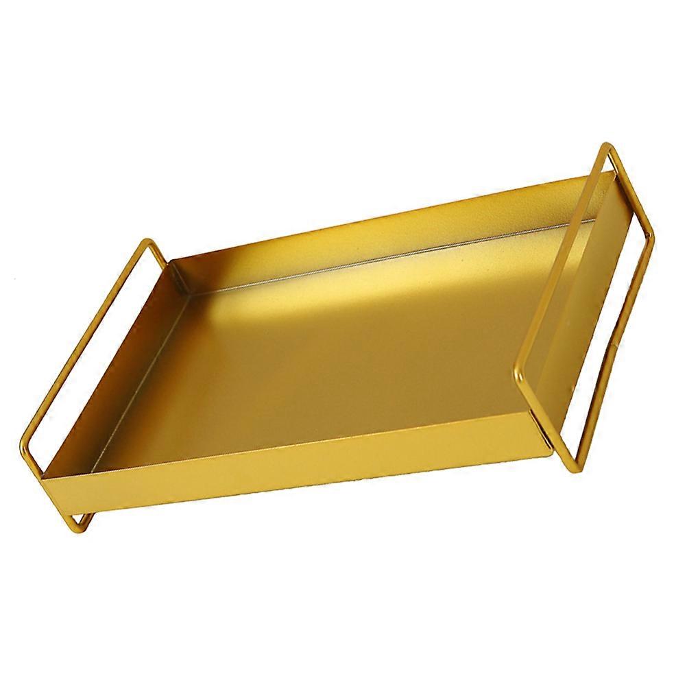 Multifunctional Jewelry Storage Desktop Organizer 2Pcs For Cosmetics And Sundries In Rectangular Shape Golden Finish