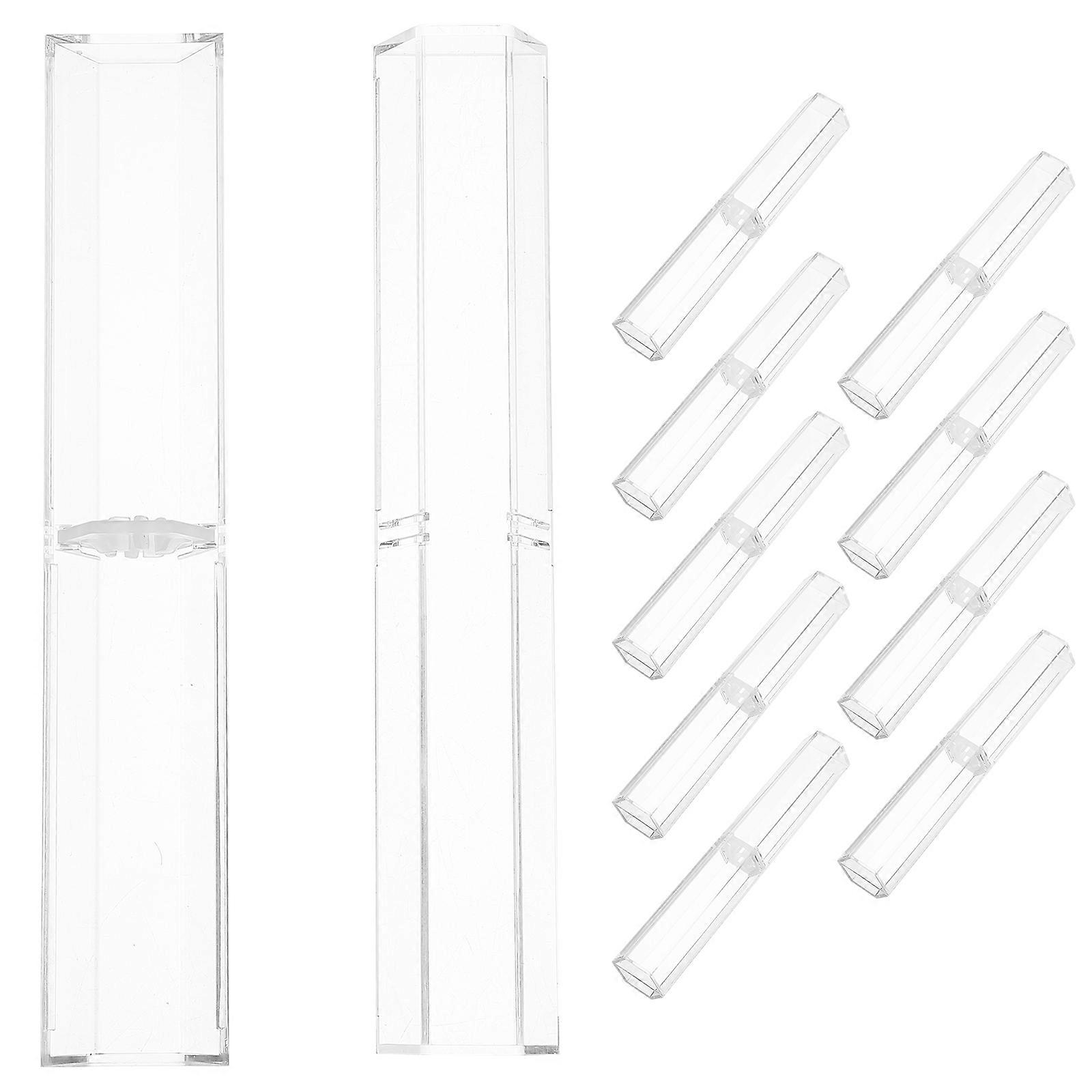 Transparent Plastic Pen Display Case for Storage Use 30Pcs Set