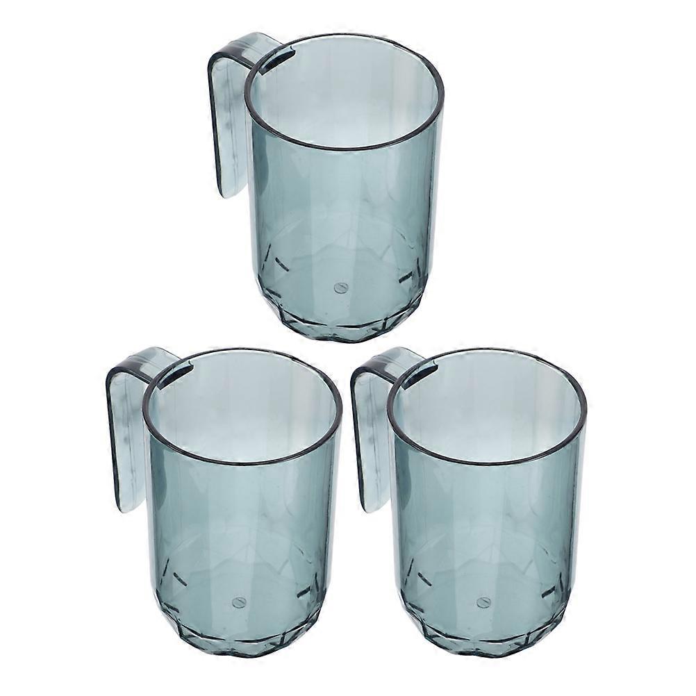 Lightweight Blue Toothbrush Cup Set for Bathroom 3Pcs Plastic