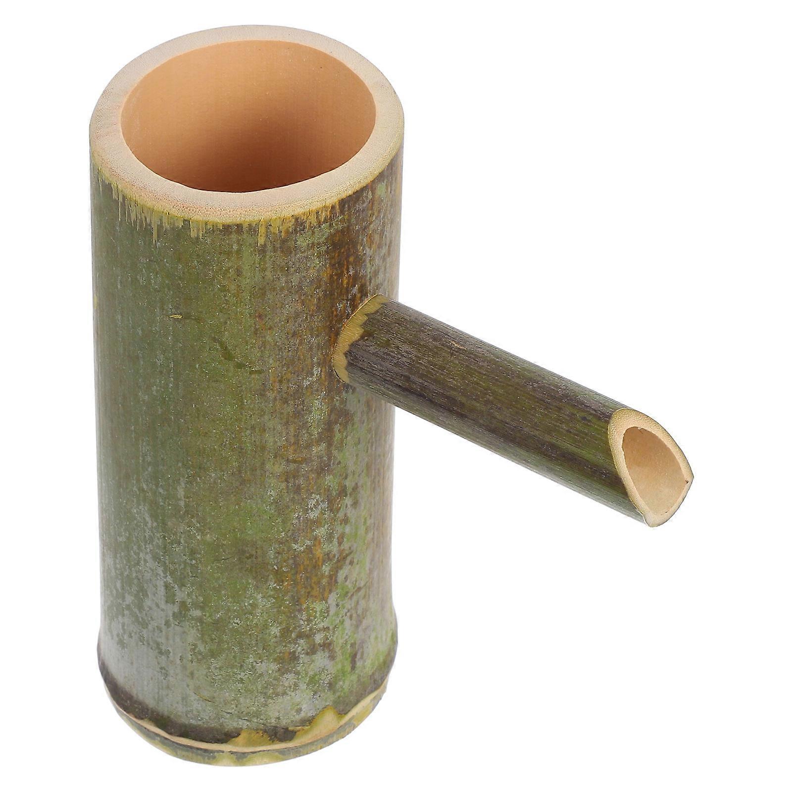 Handcrafted Bamboo Water Fountain for Indoor Decor 2Pcs Tabletop