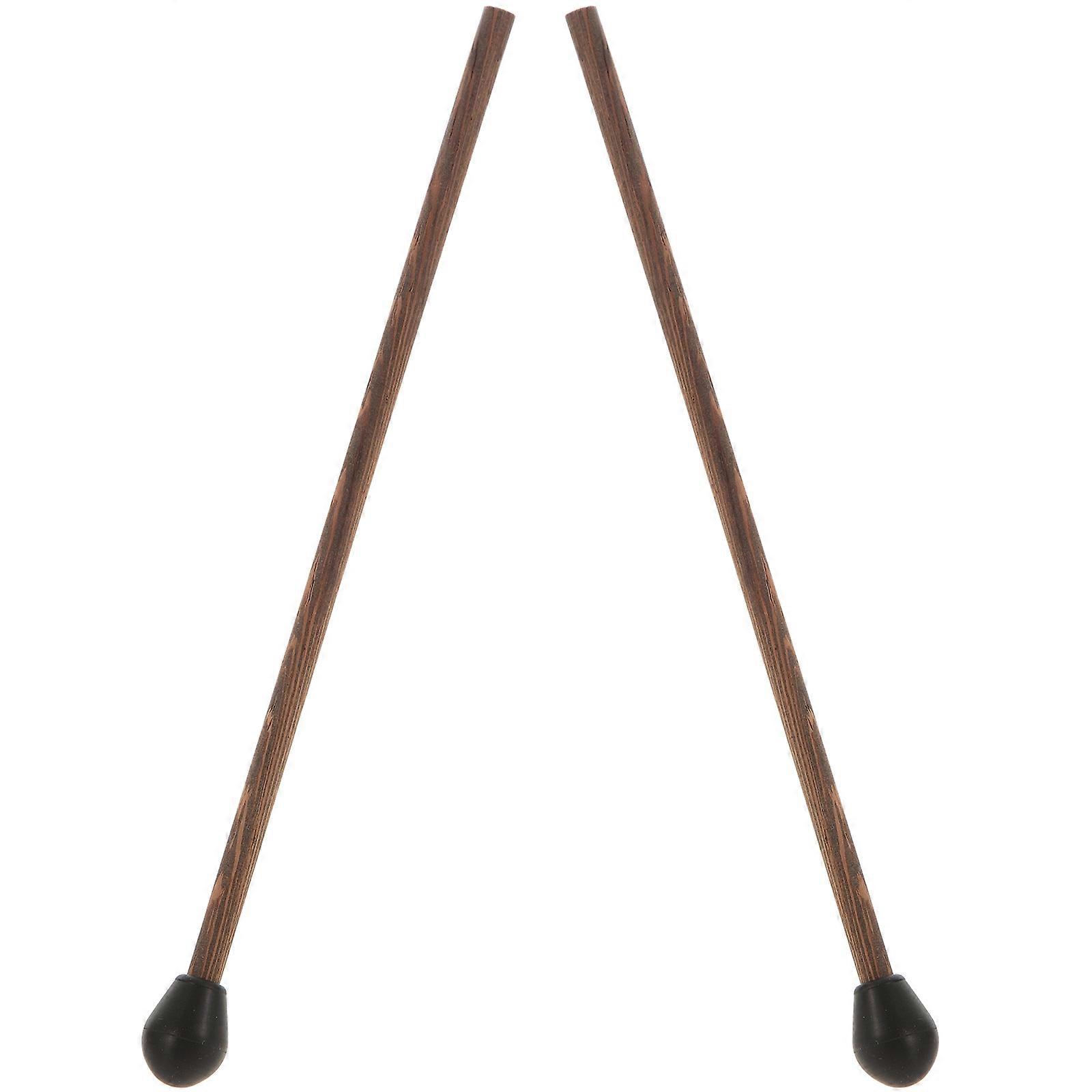 Drum Sticks Tongue Drum Mallet Sticks for Displaying 10Pcs Black Wood Silicone
