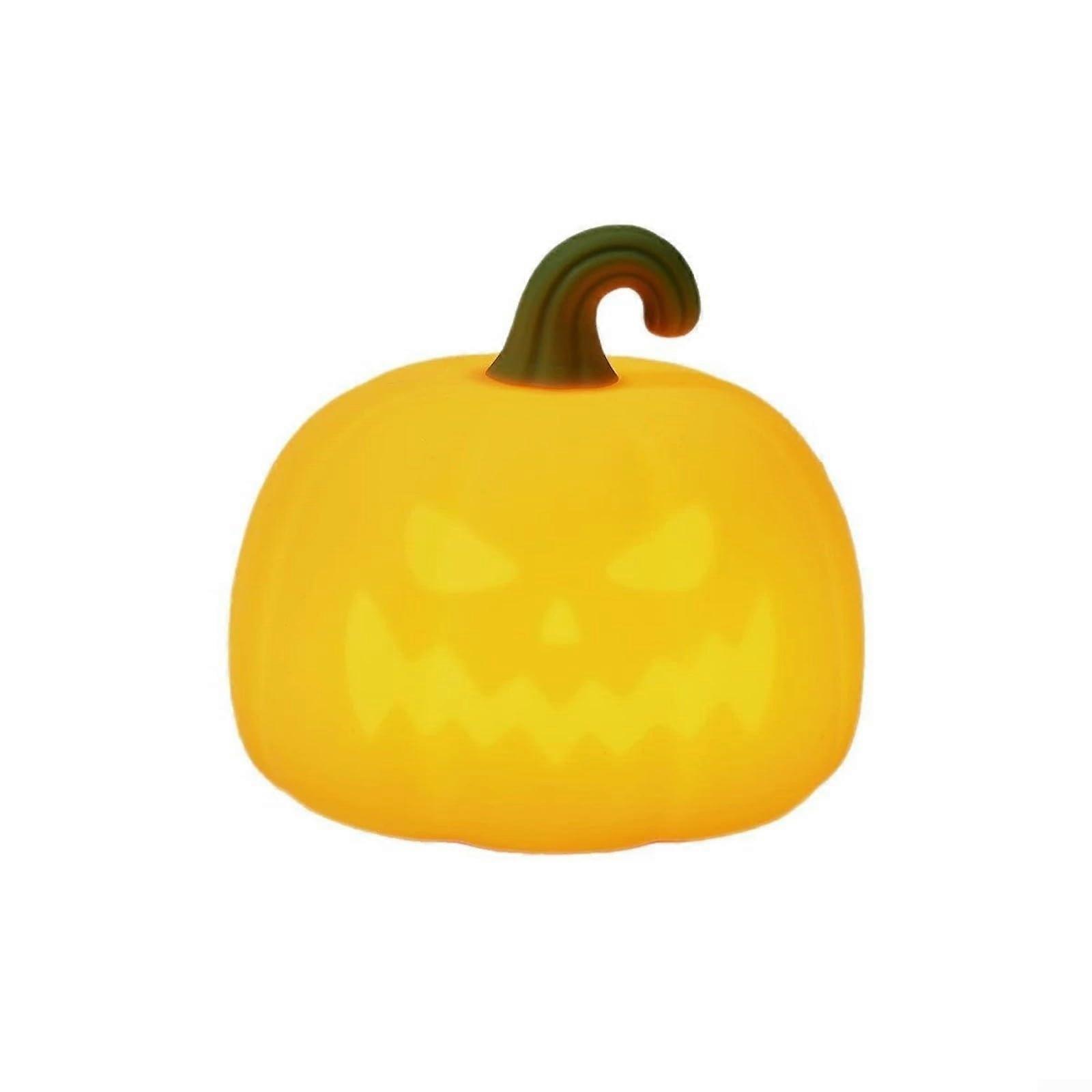 Touch-Activated Pumpkin Night Light Soft Silicone 10x10cm USB Rechargeable Hanging Design Nursery/Bedroom Colorful Glow