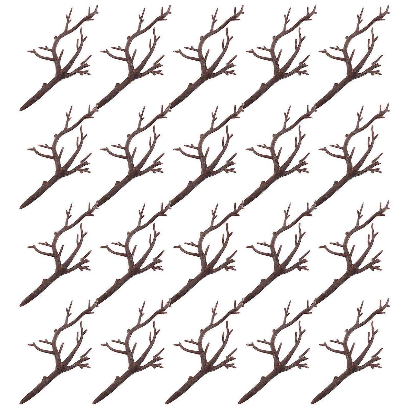 Plastic Antler Decor for Wedding 60Pcs Brown Artificial Deer Horns