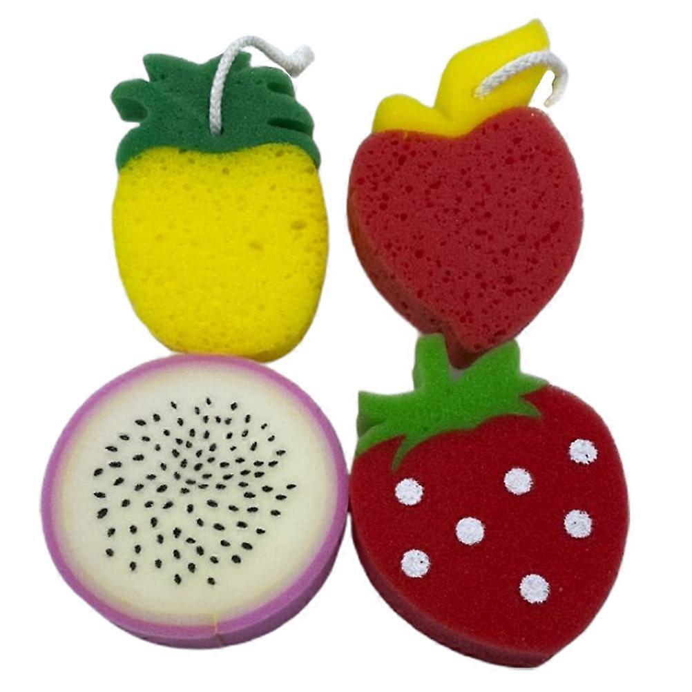 Sponge Brush Kids Bath Sponge Fruit Design for Bathing Use 8Pcs