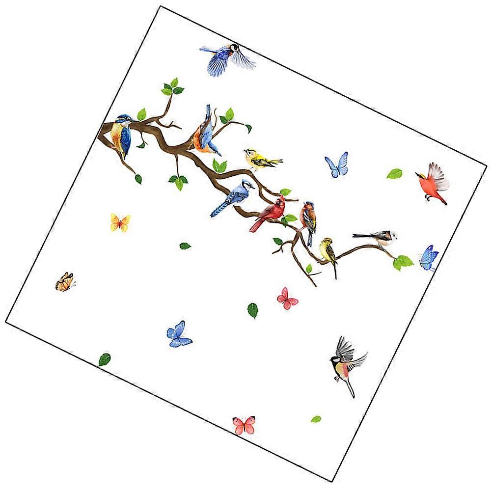 Multi Colored Tree Branch Wall Art Decoration Removable Without Damage For Living Room 3 Sheets