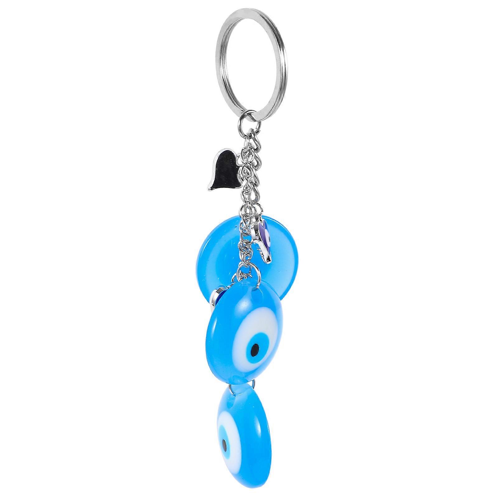 Fashionable Evil Eye Keychain Rectangular Bag Keyring For Easy To Find Keys And Accessories 5Pcs
