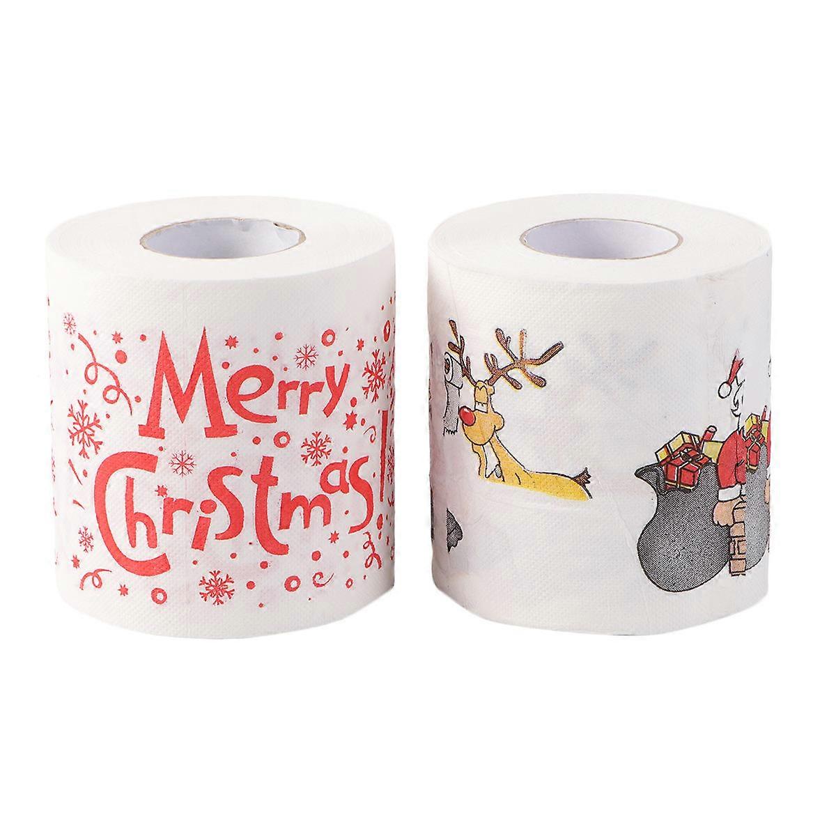 Christmas Toilet Paper Roll Tissue for Cleaning 4 Rolls Creative Design