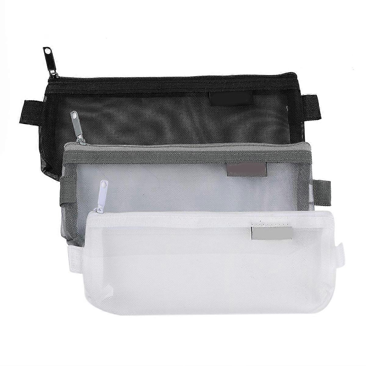 3Pcs Mesh Zipper Pencil Case Travel Holder For Families And Students In Assorted Color Featuring Lightweight Material For Organization And Daily Use