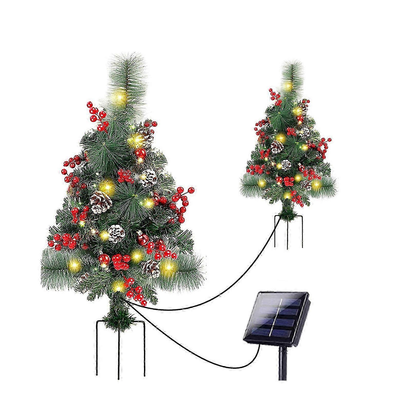 ABS Solar Powered Outdoor Christmas Tree | Energy Saving | Easy Assembly Holiday Planter Decorations