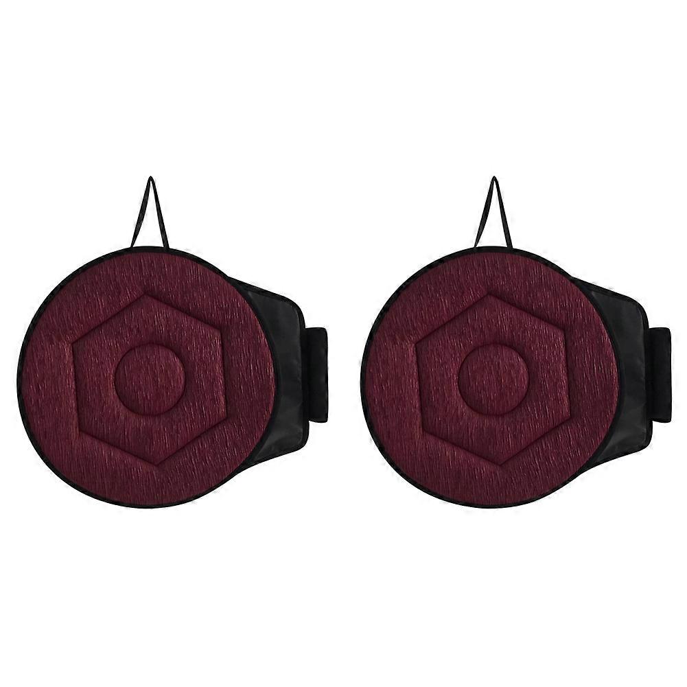 2pcs 360°Rotating Seat Cushion for Car,15.7in Seat Cushion Claret