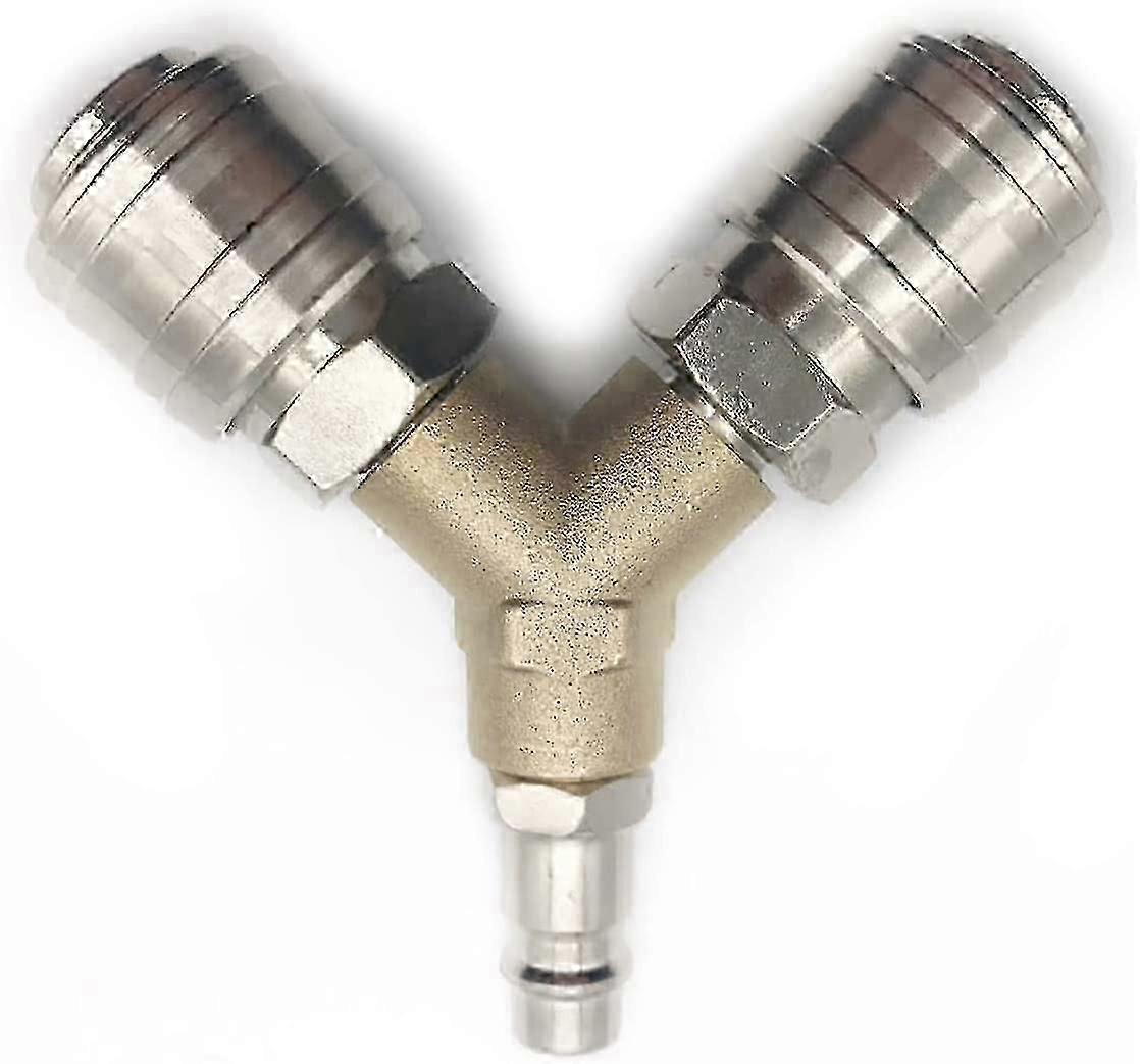Compressed Air Distributor, Compressed Air Fitting 1/4 Quick Release 3 Way Compressed Air Connector With Male Thread Y Distributor