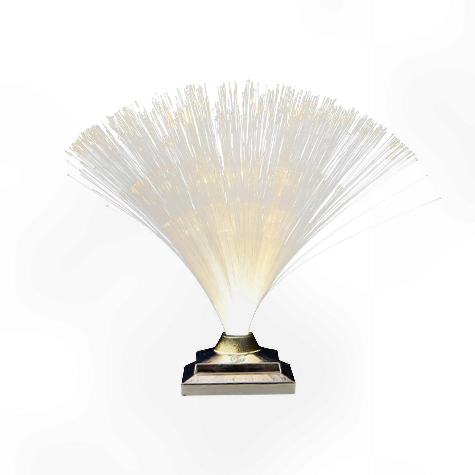 12.4" Color-Changing Fiber Optic Mood Lamp with USB Power and Gold-Plated Base for Home Decor