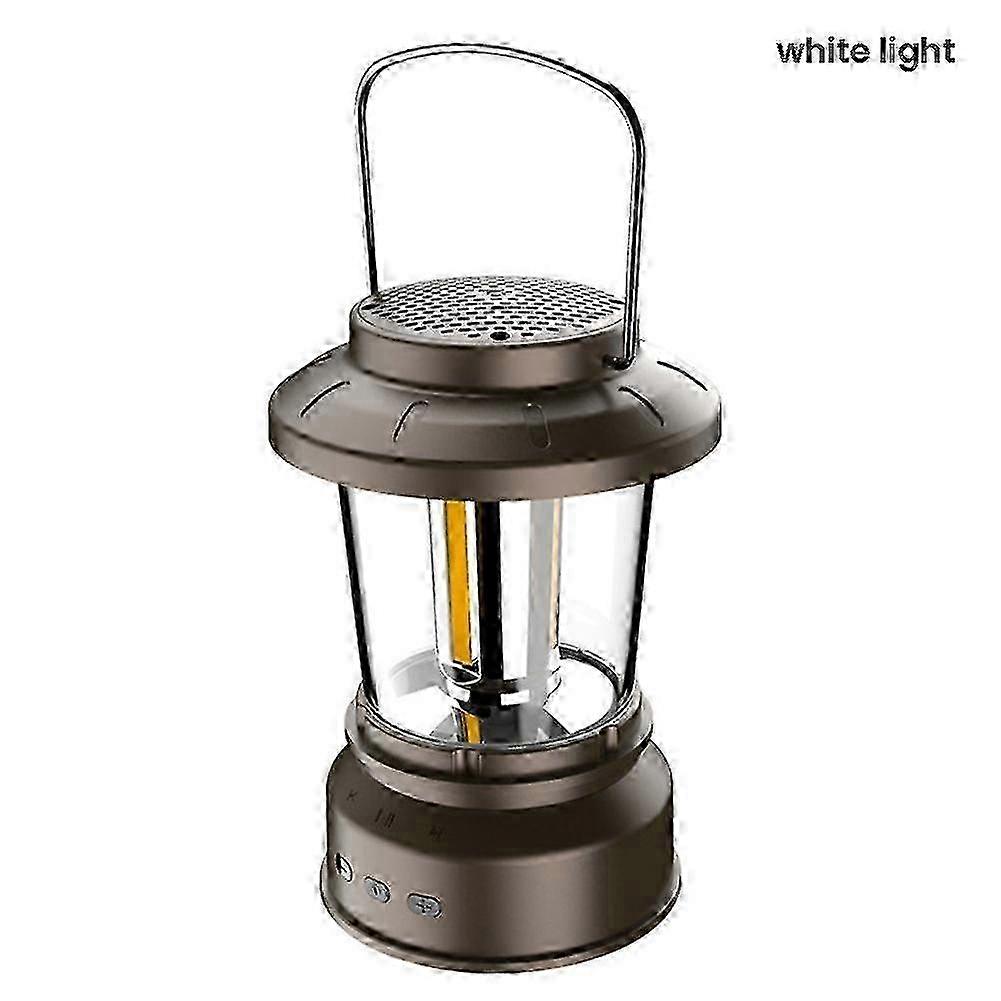 Retro Lantern with Bluetooth-compatible Speaker Rechargeable Waterproof Flashlight for Outdoor Activities miao8
