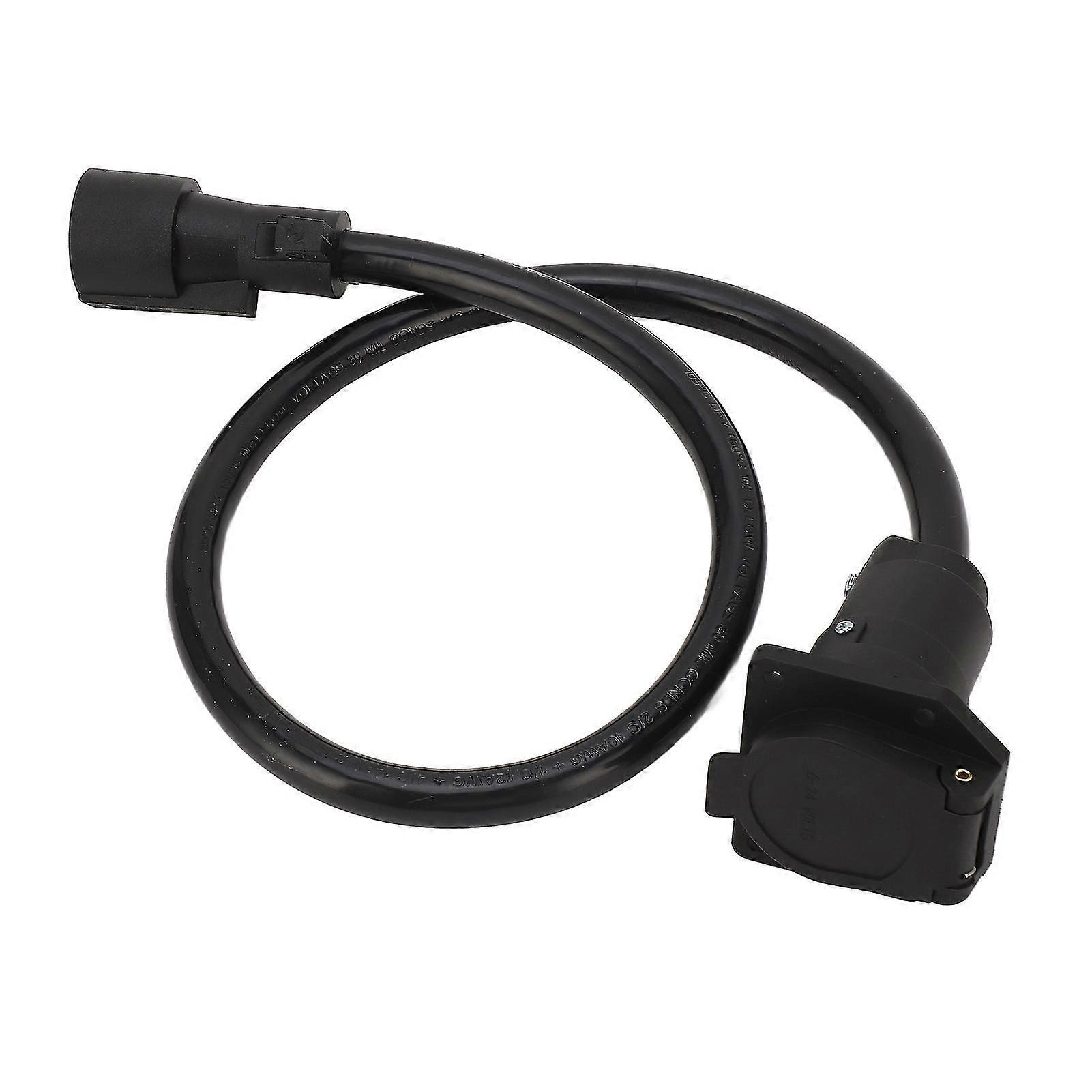 7 Way Trailer Extension Cord, 3ft RV Connecting Line with Double Prong Male Plug Connector