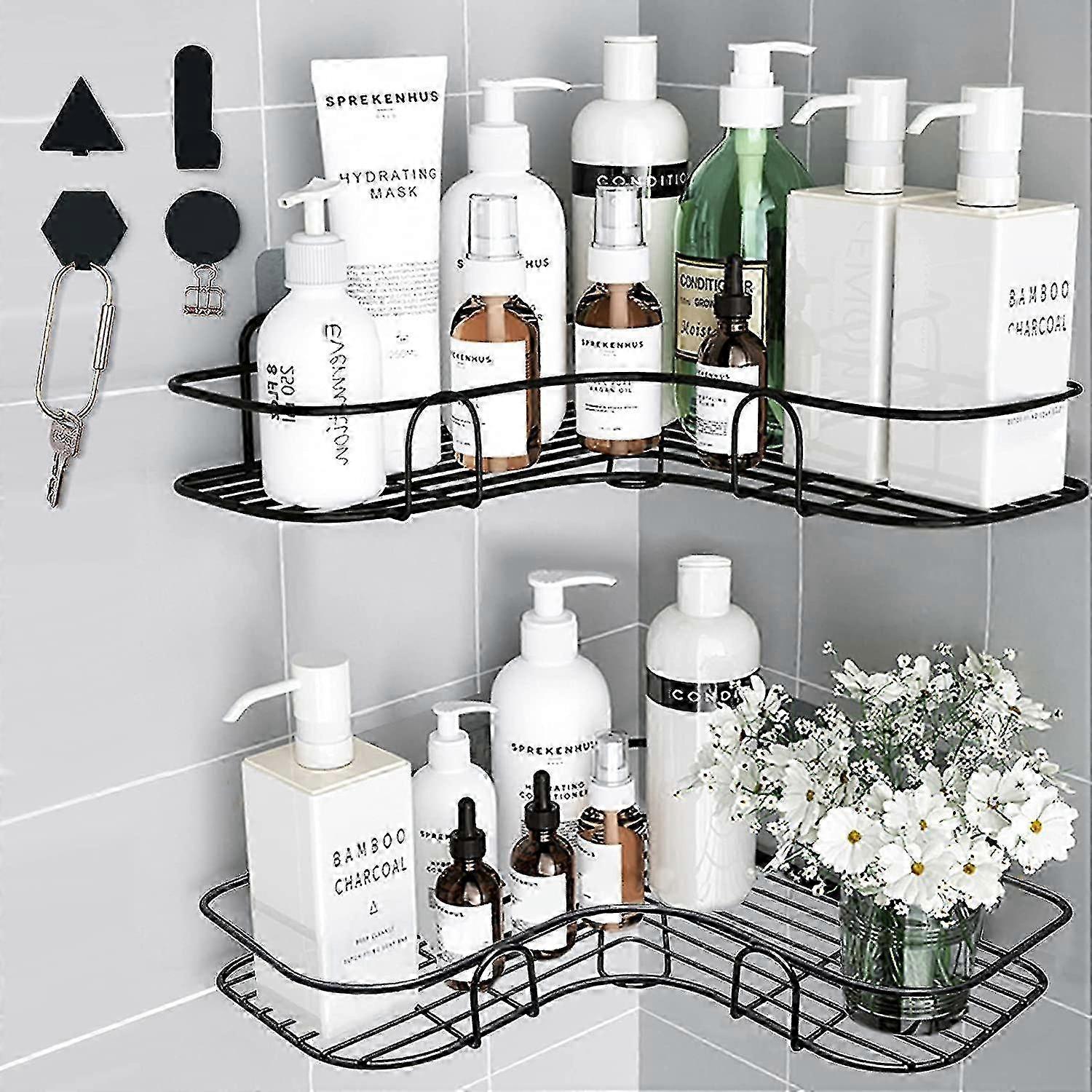 2pack Hanging Bathroom Organizer Shelf Rust Proof Bathtub Accessories 26s