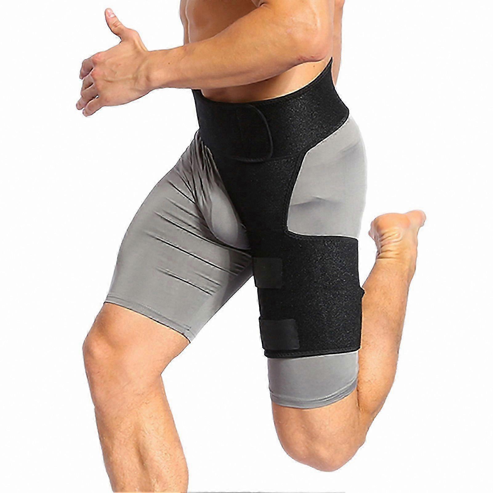 Hip and Thigh Support Wrap for Sciatica Relief with Adjustable Compression Strap