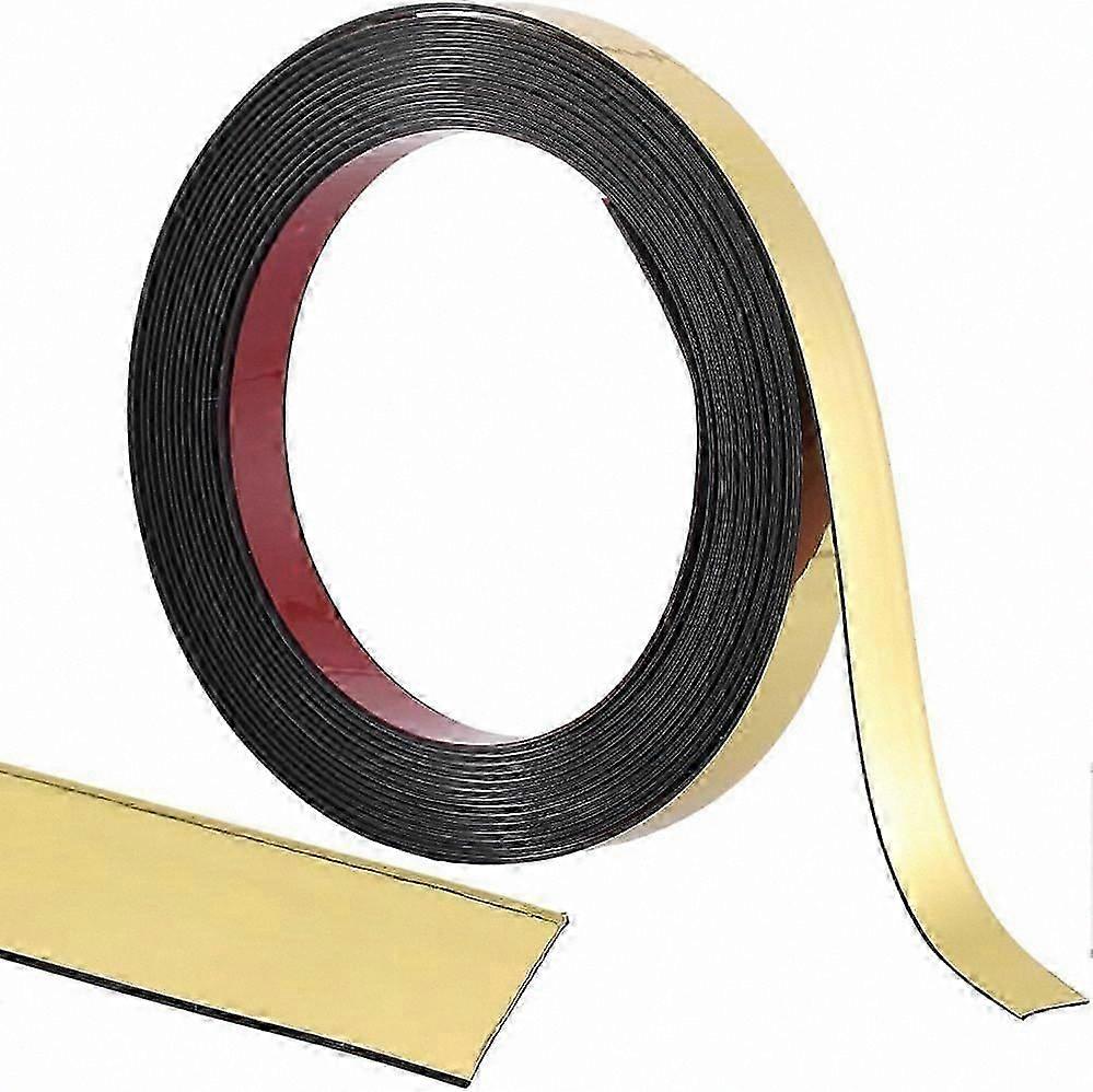 16ft x 0.6in Golden Flexible Trim Self-Adhesive Decorative Border for Wall Ceiling Floor Panel Cabinet Tile Edge Corner