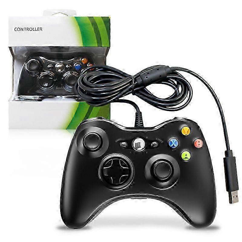 25-26 Xbox game controller-wired 360 controller with headset jack (supports xbox360 console/pc computer-black