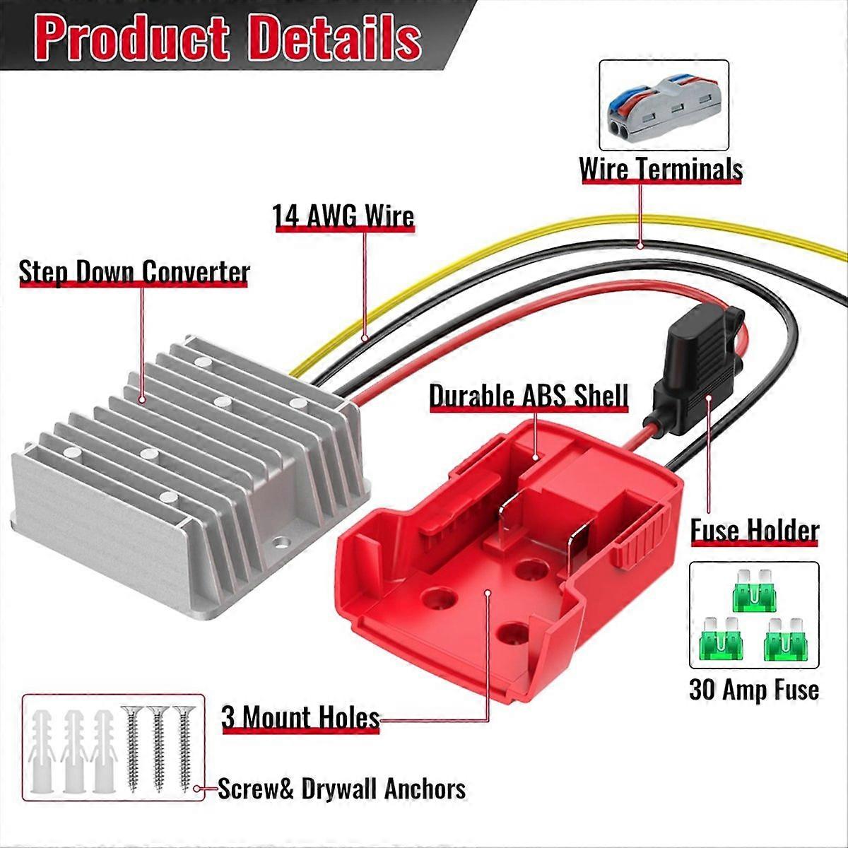18V to 12V Step Down Converter for Milwaukee M18