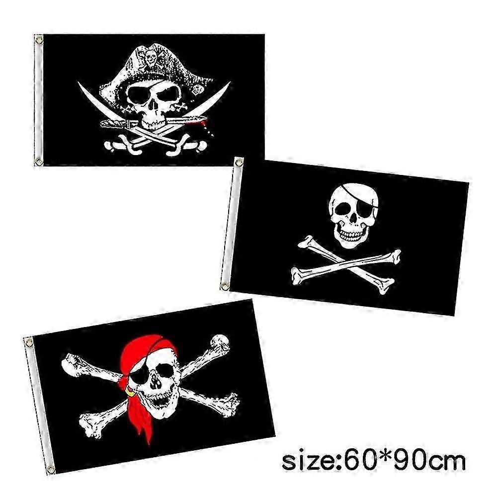 Pirate Flags Jolly Roger Skeleton Bunting for Halloween Party Decorations