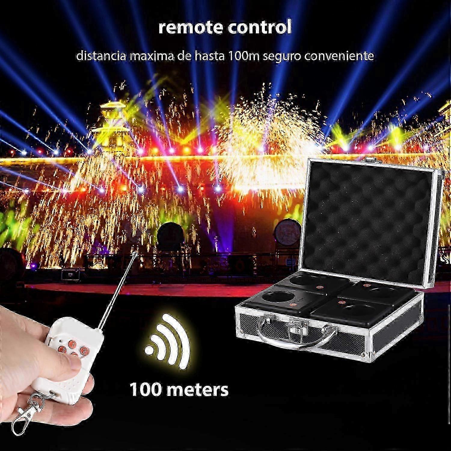 4 unités Set Feu d’artifice froid Spectacle Base Performance Stage Support de feux d’artifice avec 2 télécommandes 1 C