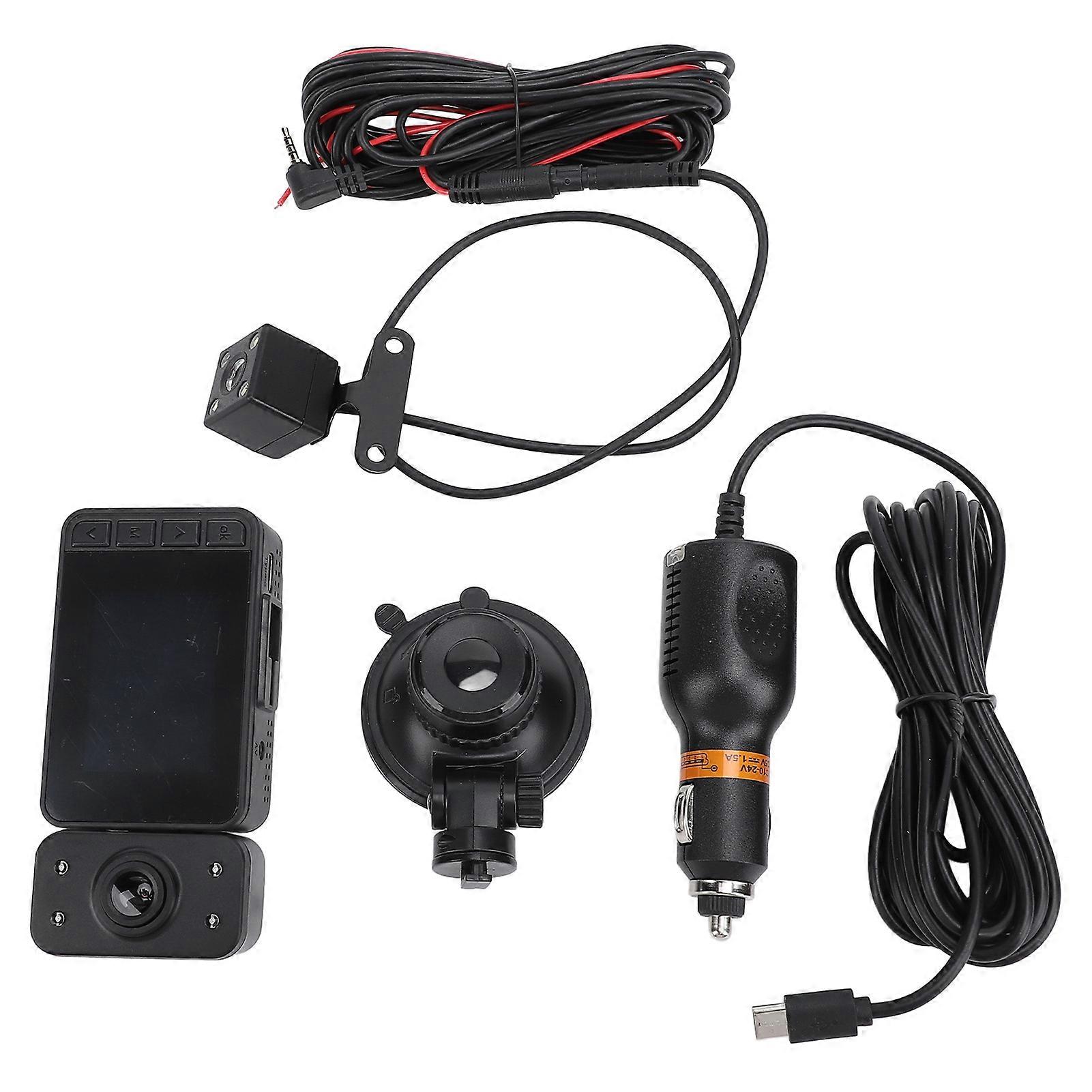 Wide angle dash cam for car with IPS screen display