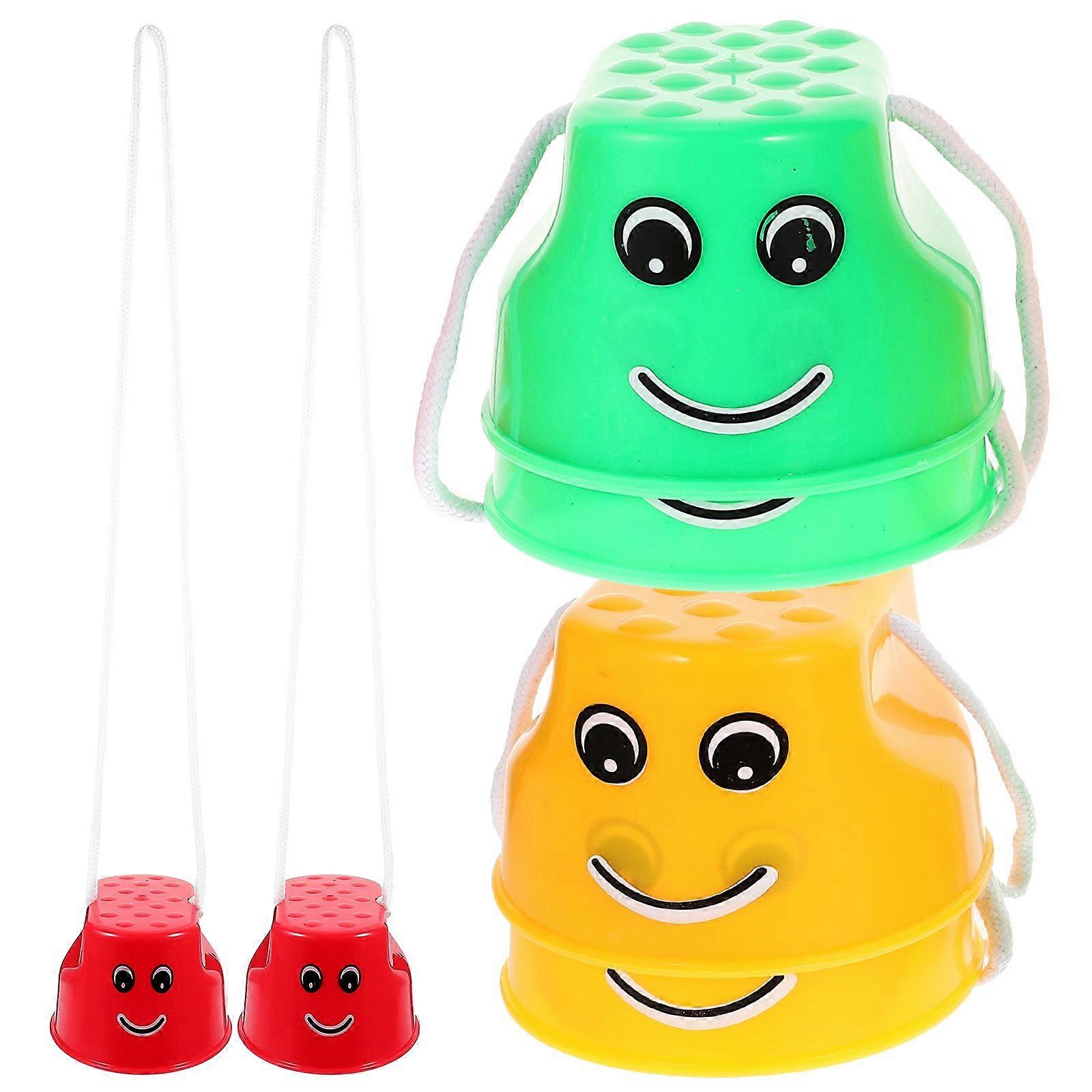 6PCS 运动高跷玩具感官训练高跷设备儿童儿童户外游戏早教平衡能力发展玩具（随机颜色和