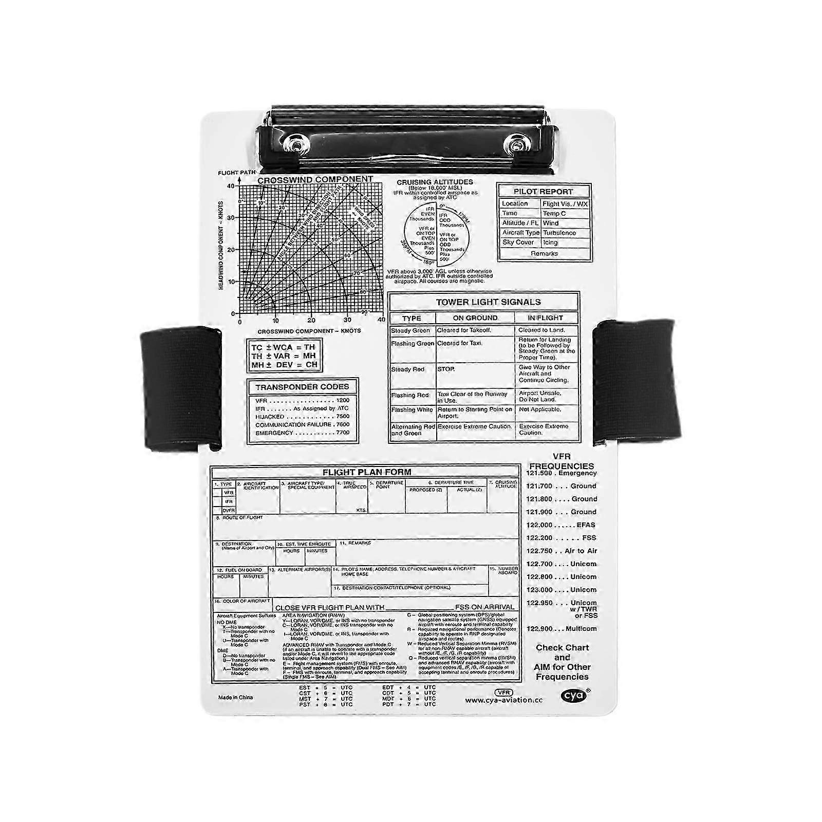 Pilot Kneeboard with Elastic Strap, Aluminium Flying Pad for IFR VFR, Professional and Robust for Aircraft and Vehicles