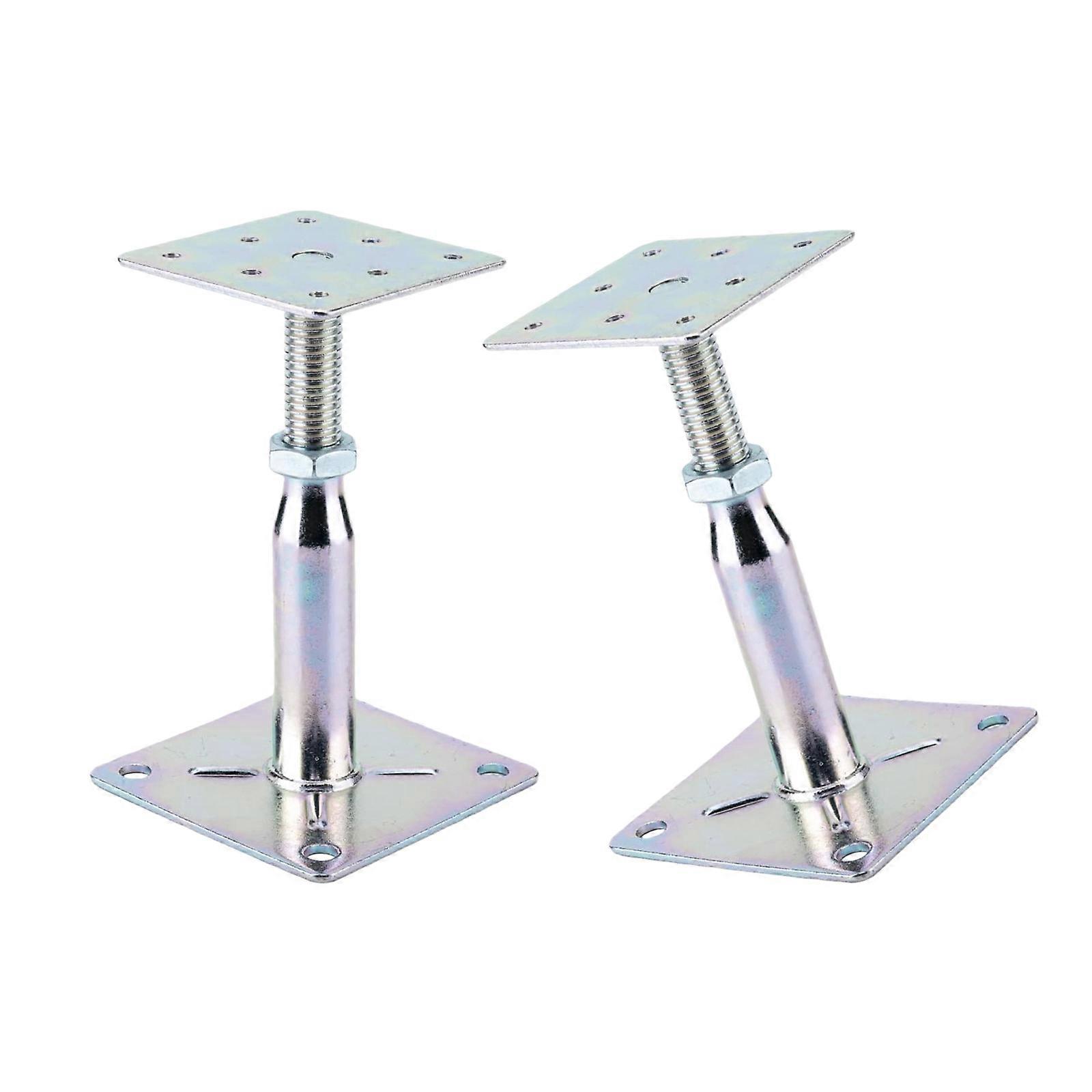 2Pieces Adjustable Elevated Column Brackets Corrosion Resistant Metal Roof Mounting Supports for Structural Stability Multicolor