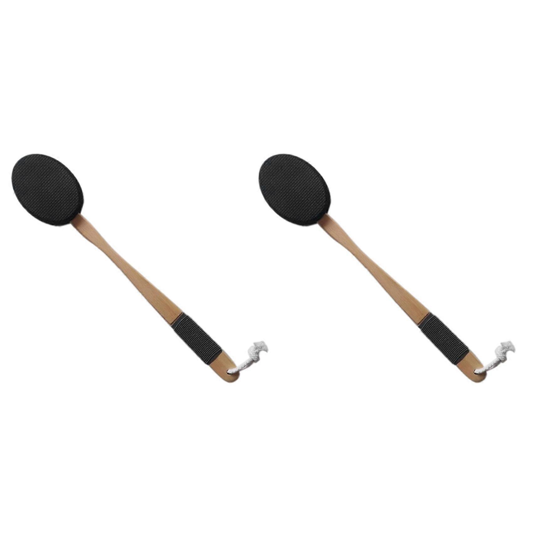 2X Back Lotion Applicator with Long Handle and 2 Replaceable Pads, Ideal for Young People and the Elderly-Black. 25-26