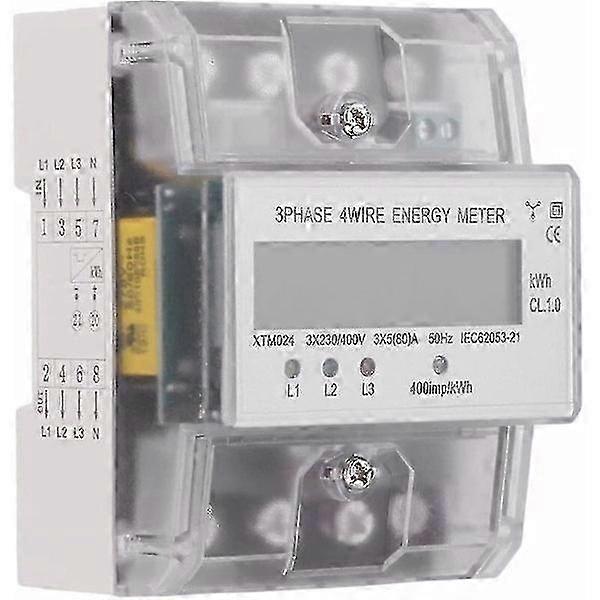 Three-phase electricity meter Flow meter Calibrated energy meter Electricity meter LCD Digital Three-phase 3-phase 4-wire 5-100a 4p Kwh Current Calibr