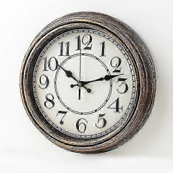 12 inch retro wall clock, vintage round decorative