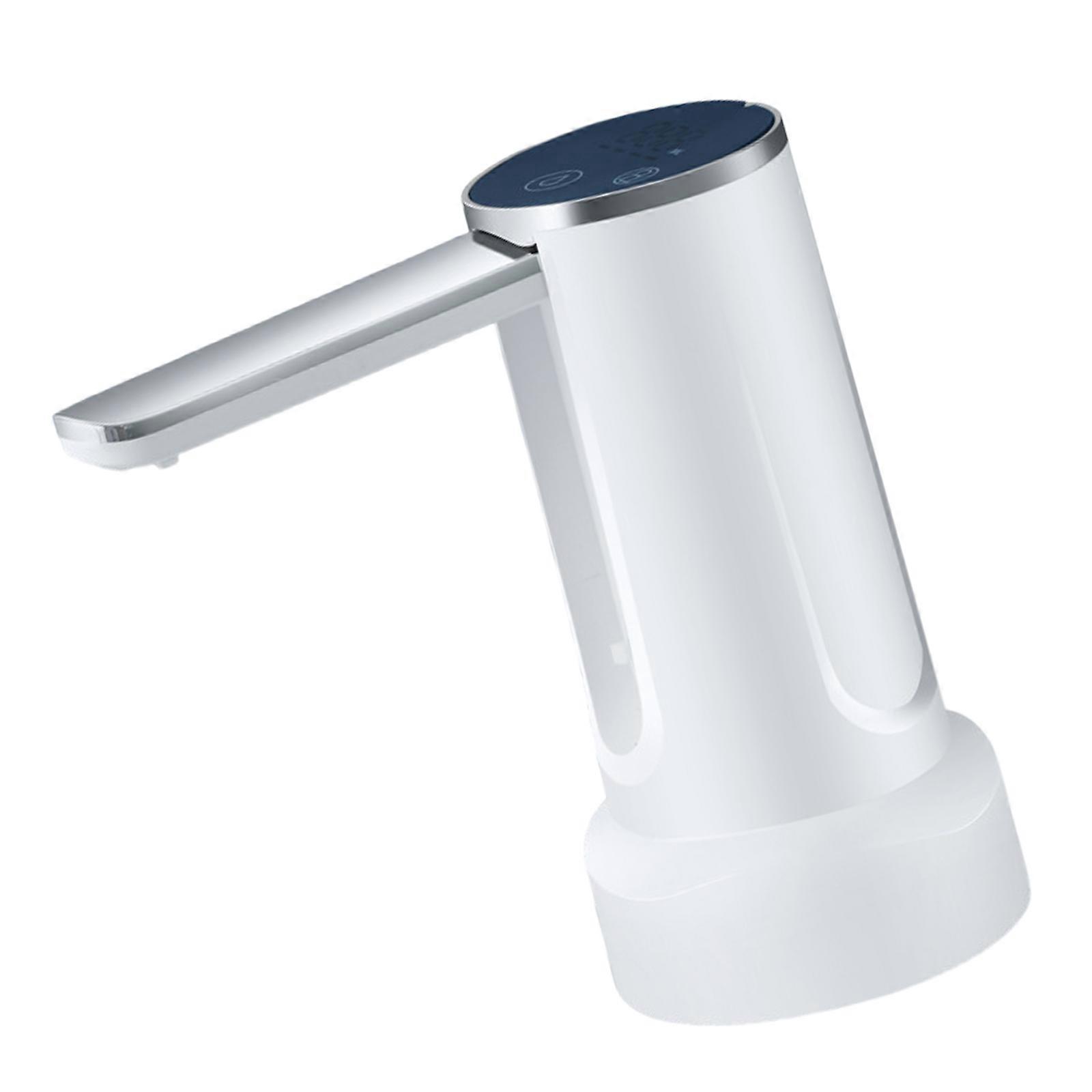 Distributeur d’eau rechargeable Pompe quantitative Distributeur d’eau portable Pompe à eau potable pliable ABS Texture Blanc