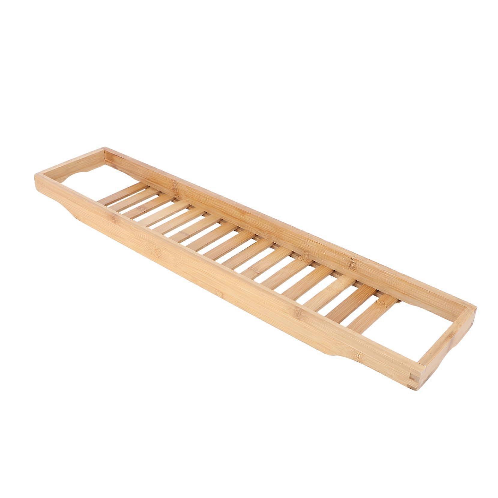 Bamboo Bathtub Tray with Book Tablet Holder and Snack Compartments for Standard Tubs