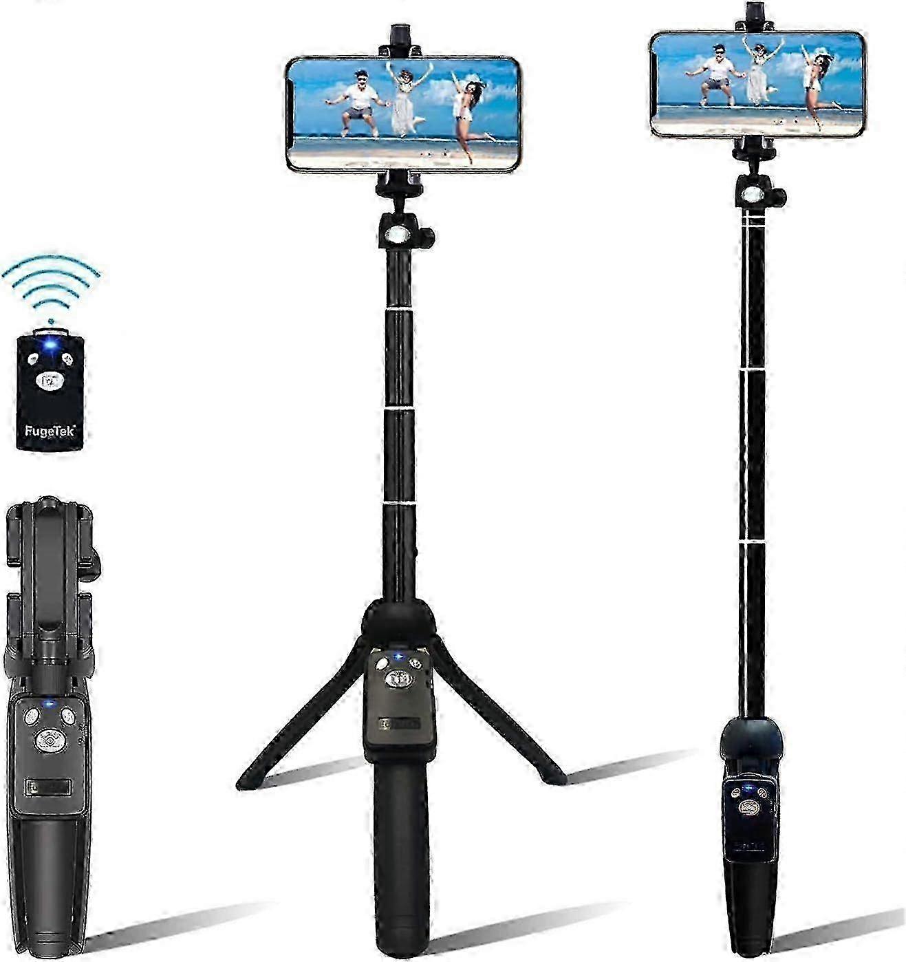 Fugetek 42" Compact Selfie Stick and Tripod, Retractable, Wireless Bluetooth