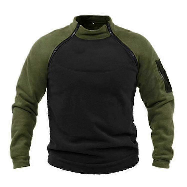 Solid Color Tactical Top for Men Stand Collar Breathable Spring Sweater