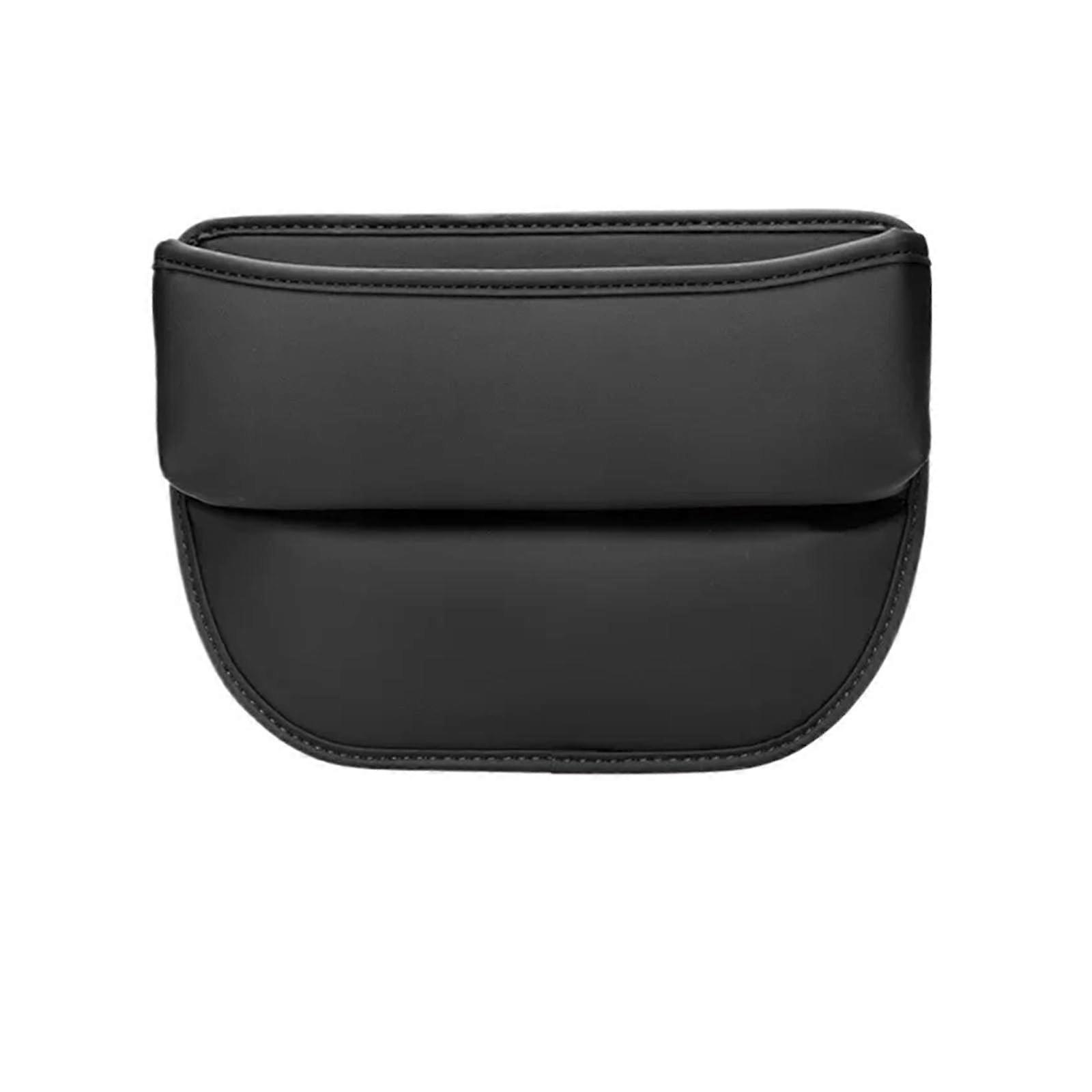 Leather Car Seat Gap Organizer with SpaceSaving Design, Universal Console Side Pocket, Black