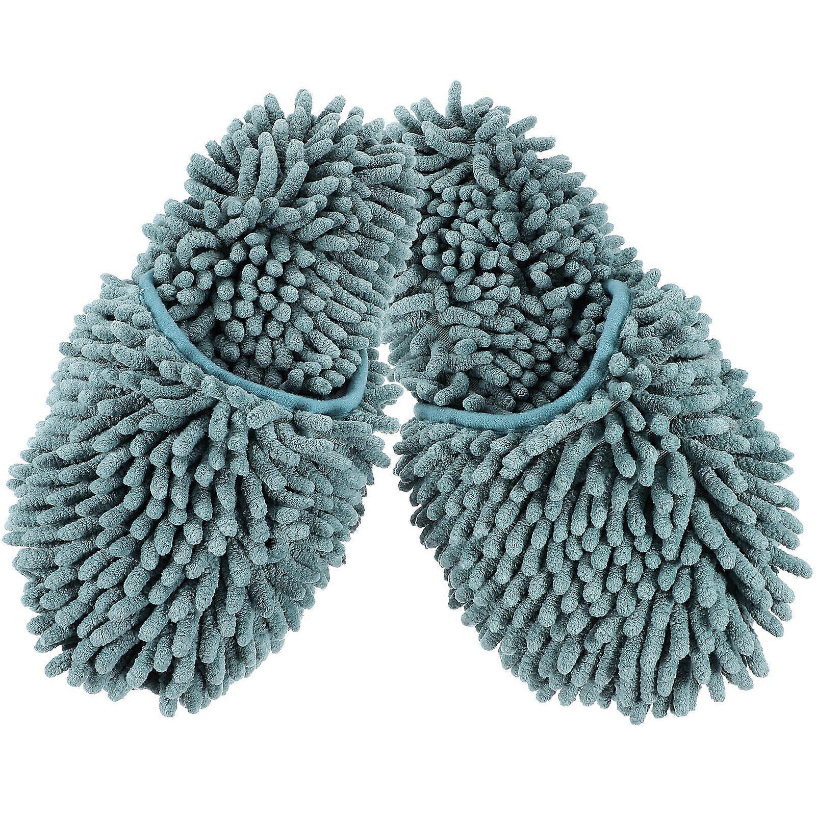 Dusting Slippers 1 Pair Convenient Mop Shoes for Kitchen Use Grey Slipper Shape Surface Protection Tool