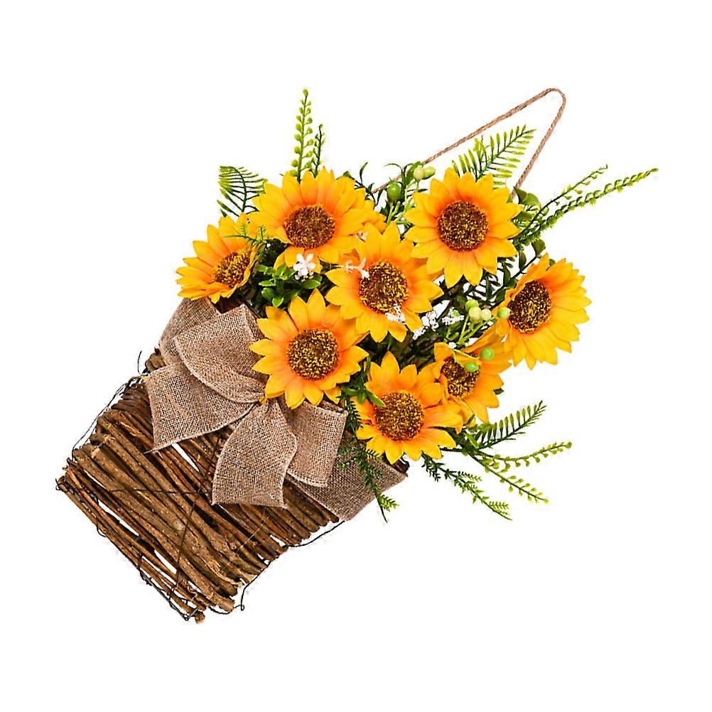 Sunflower Wreath 2Pcs for Home Decor Featuring Rustic Farmhouse Style