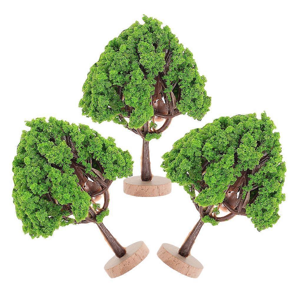 Miniature Street Trees with Base for Train Scenery 3Pcs Realistic Model Trees