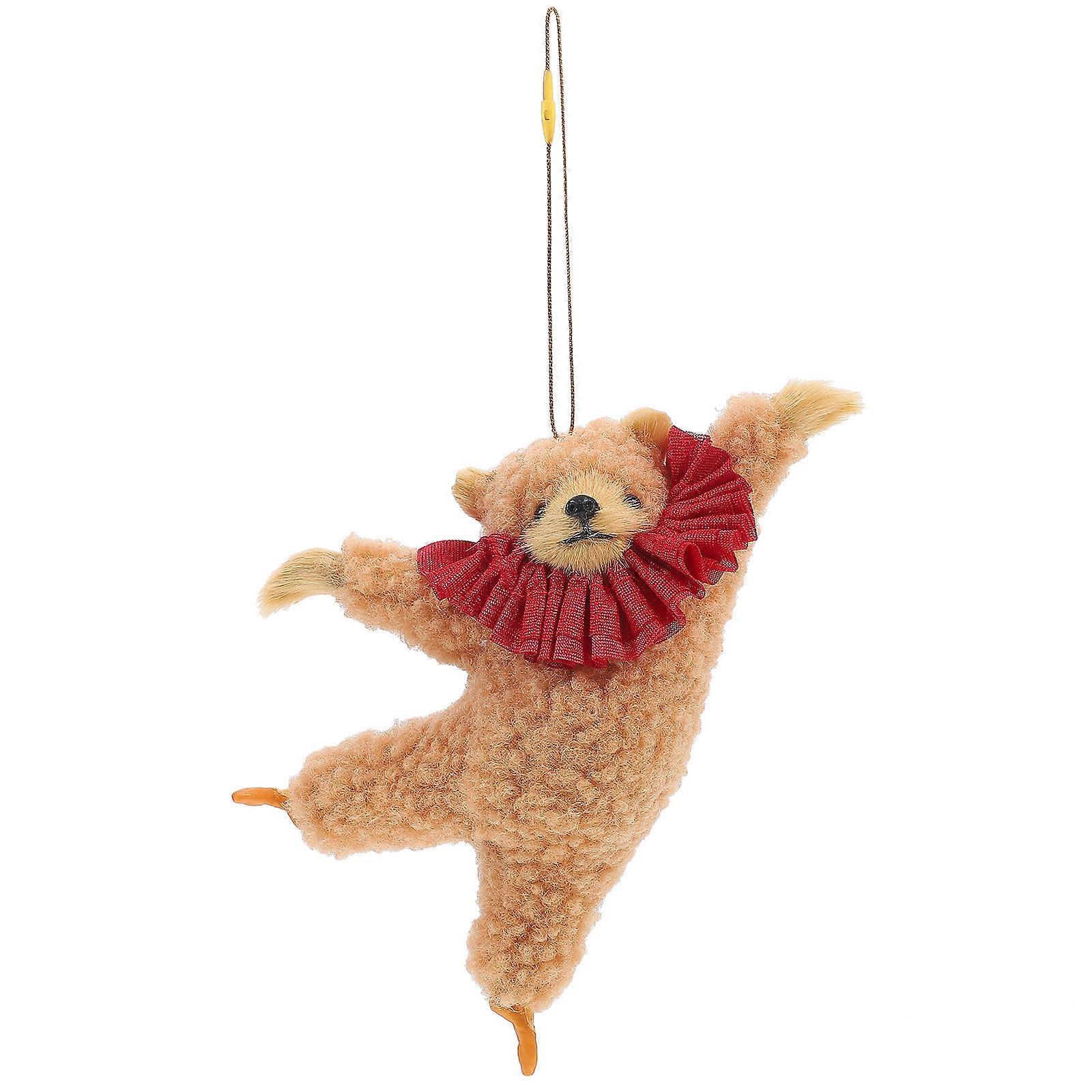 Plush Bear Pendant Rearview Mirror Decor for Car Hanging Accessory