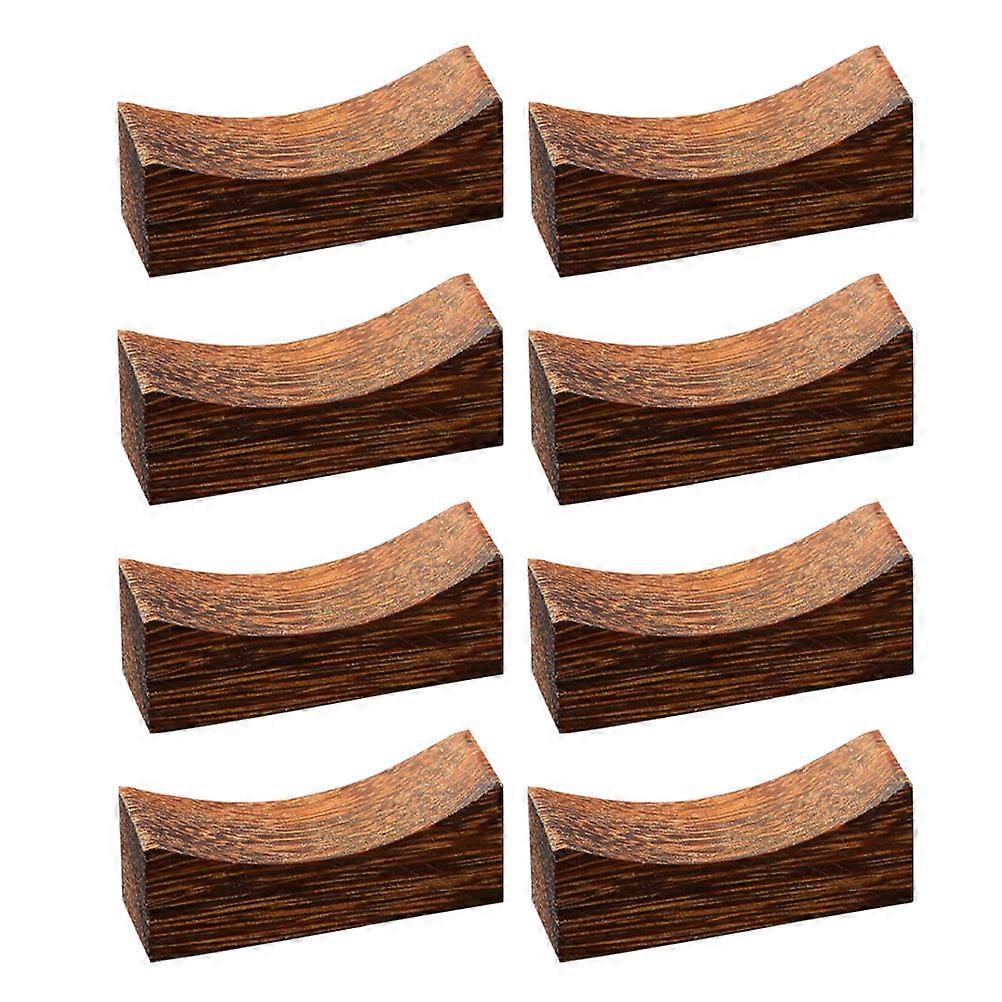 Coffee Wooden Chopstick Rest Stand for Clean Utensils 8Pcs Japanese Design