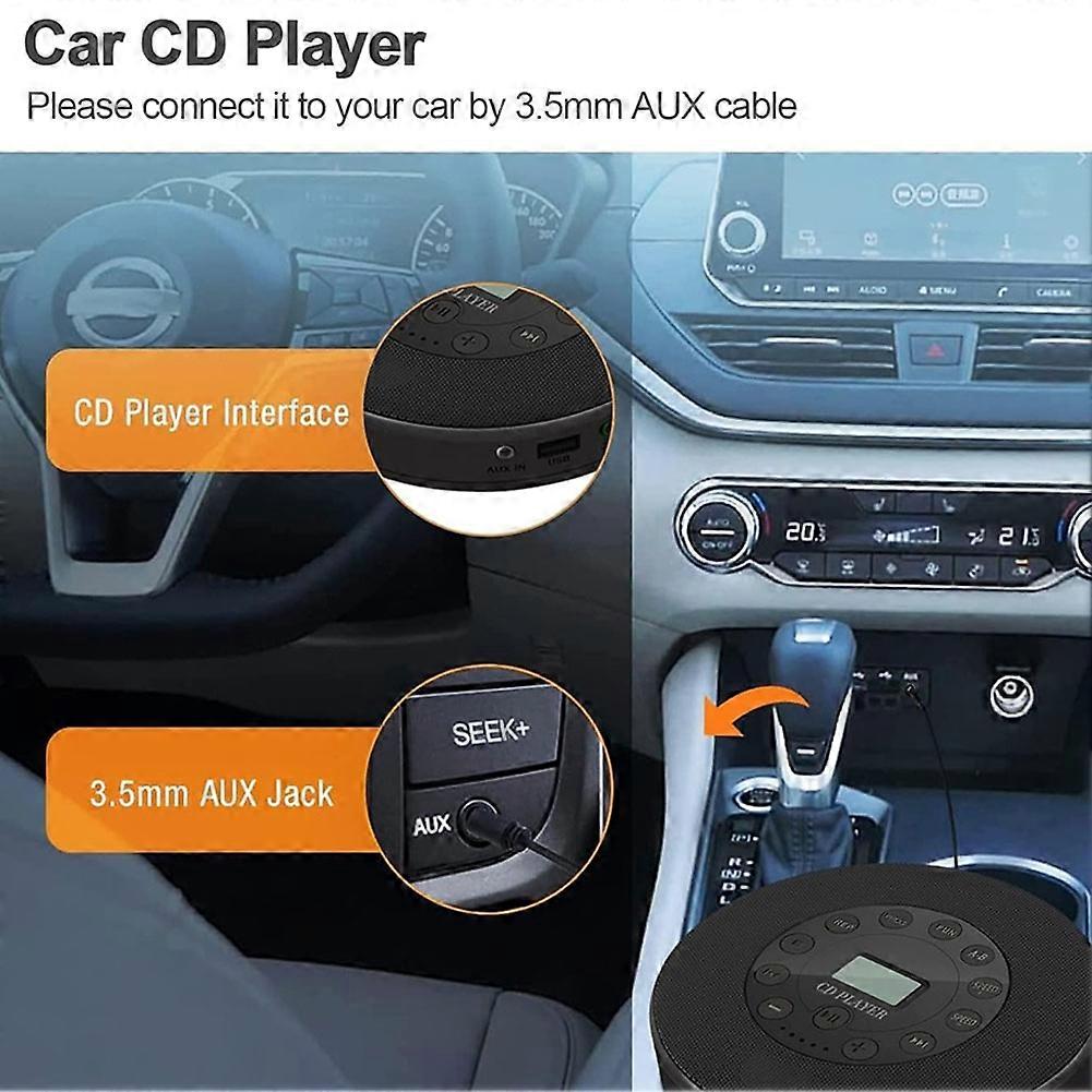Portable CD Player with Speaker Anti Skip CD Player for Car MP3 Compatibility Support Recording Built in Mic