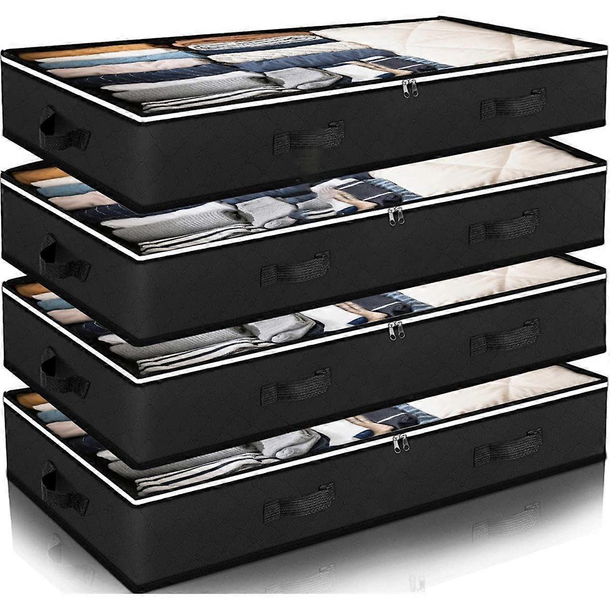 Underbed Storage Bags, Foldable Containers for Blankets, Towels, Comforters,4pack