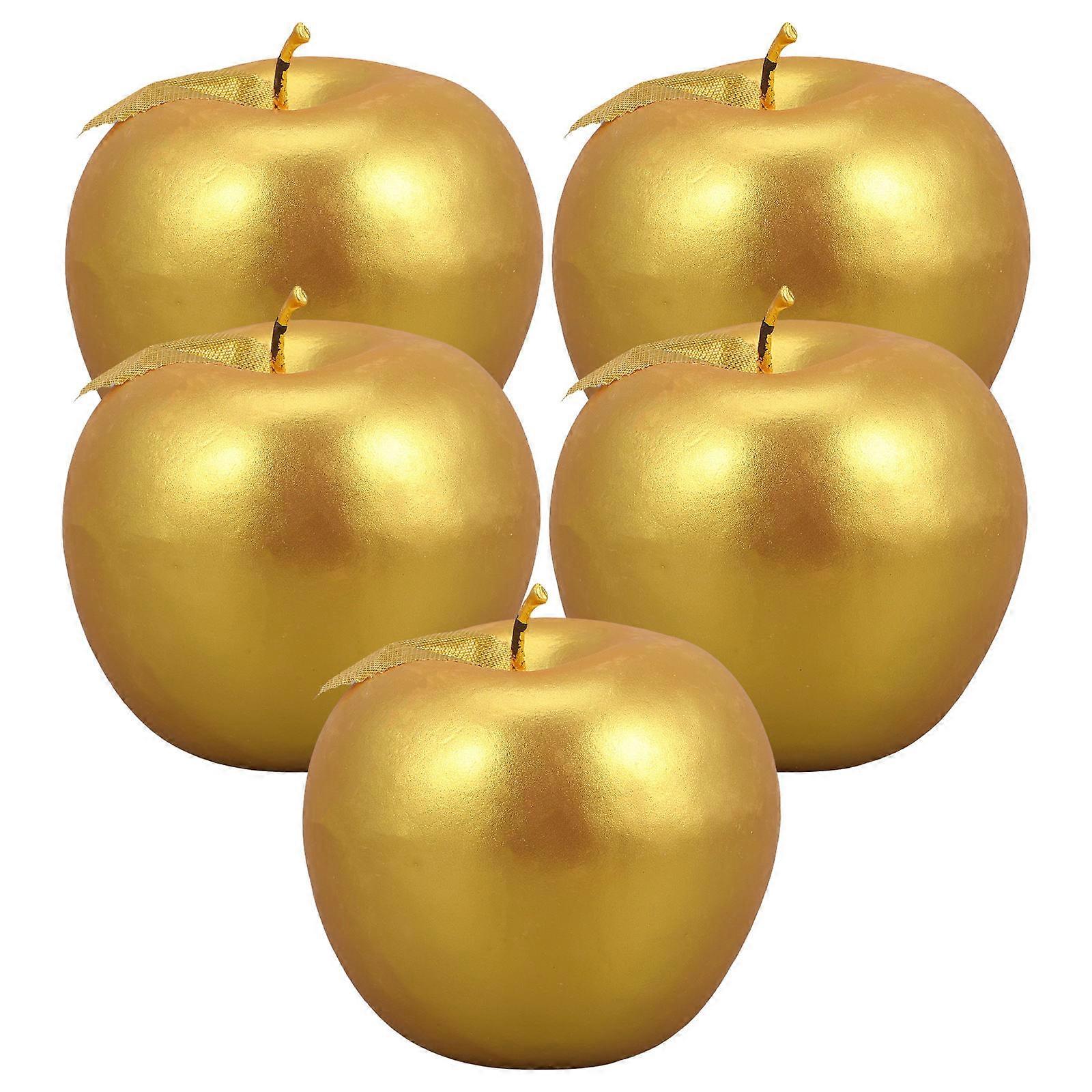 Fake Fruit Models for Decoration 5Pcs Golden Artificial Foams Models