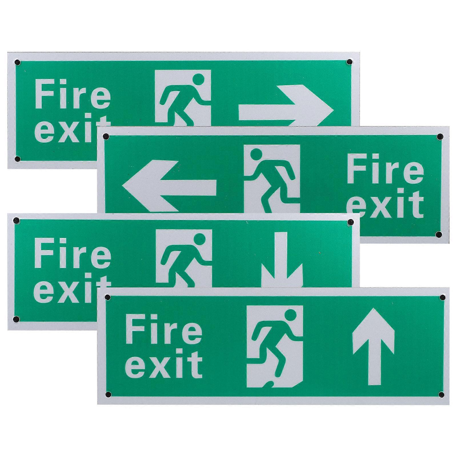 Fire Exit Sign for Marking 4Pcs Emergency Exit Indicator Signs